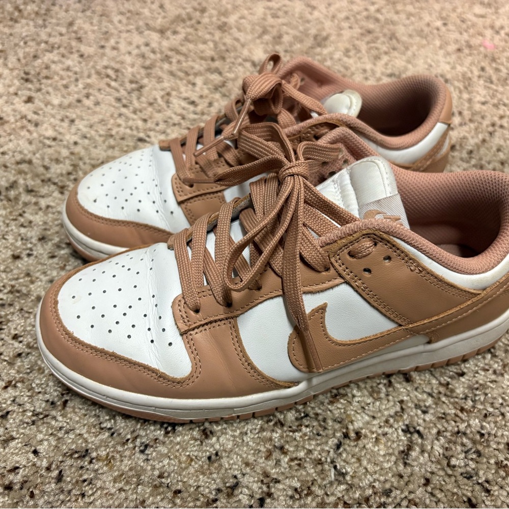 White and Rose Low-Top Sneakers